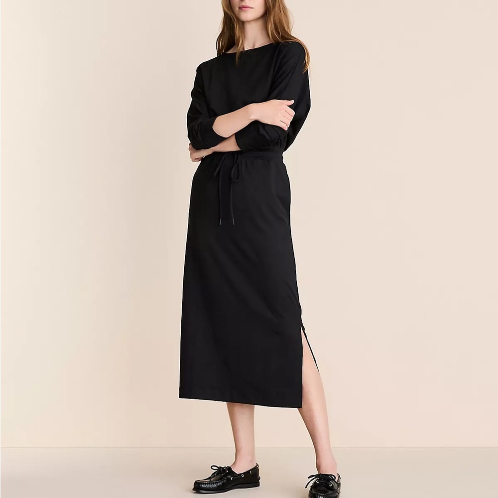 The Loft Lou & Grey Boatneck Midi Pocket Dress Black Color size Small